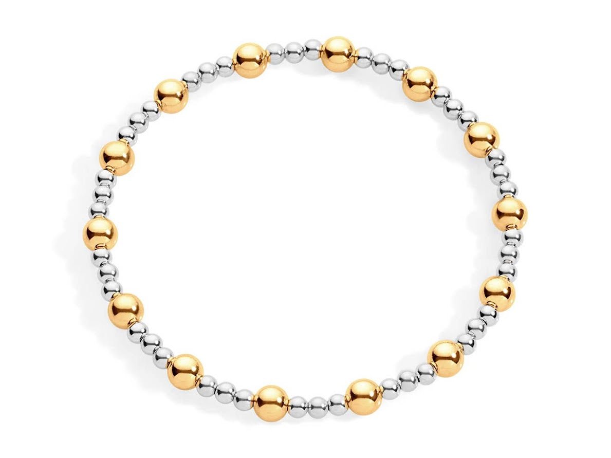 Silver and Gold Beaded Bracelet