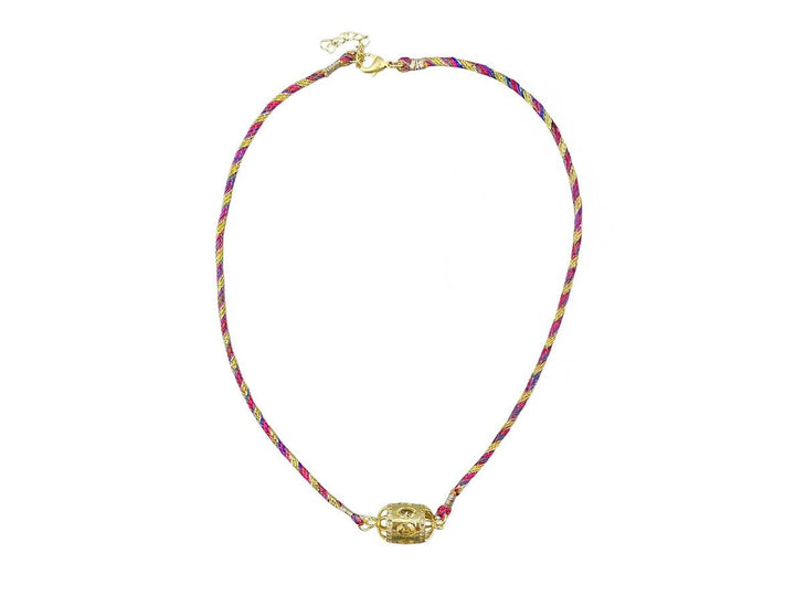 Gold, Citrine, and Diamond Charm Necklace