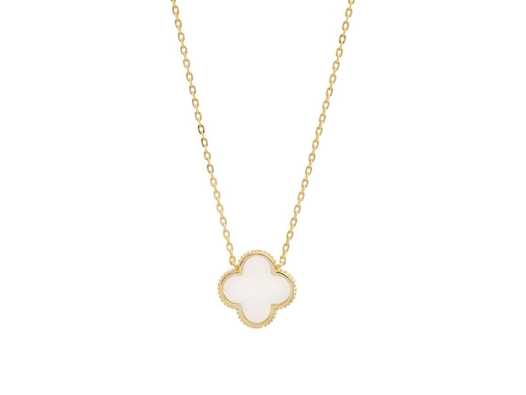 MOP Beaded Clover Necklace