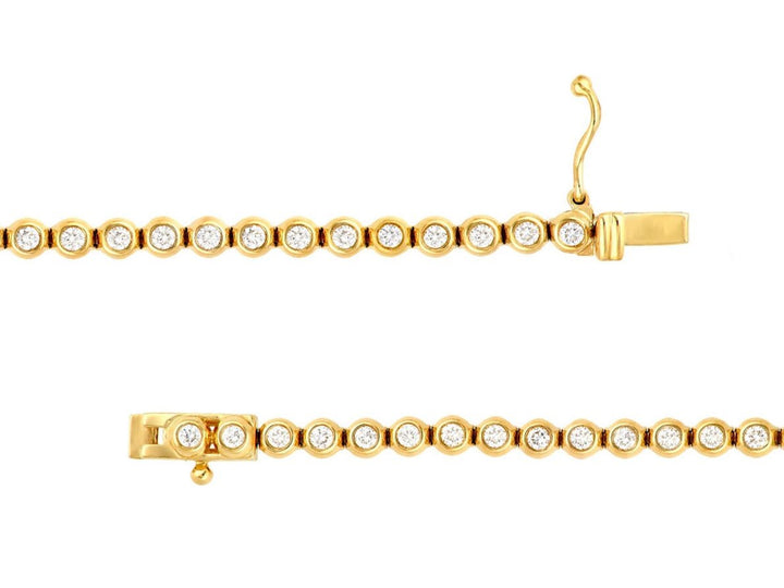 14k Bezel Set Diamond Tennis Bracelet