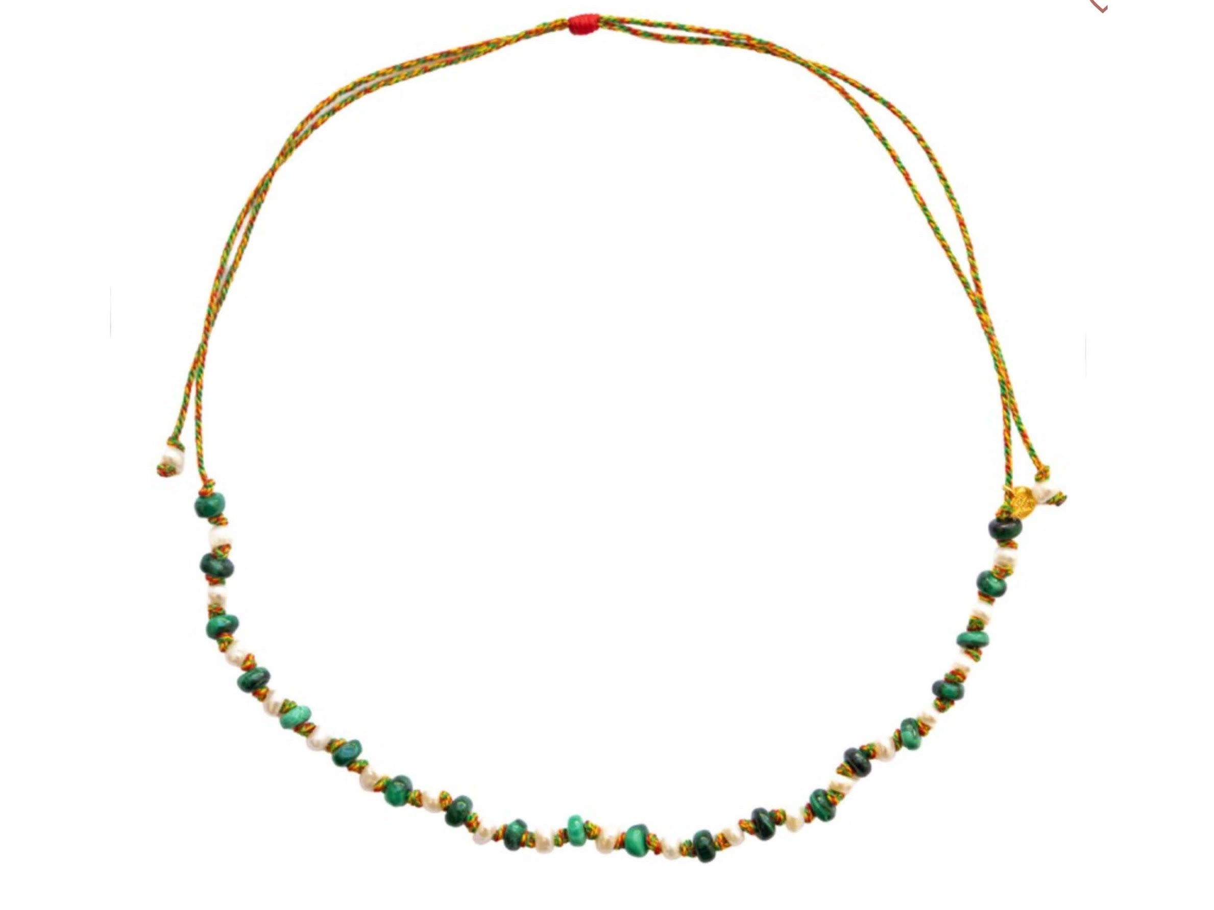 Malachite and Pearl Necklace