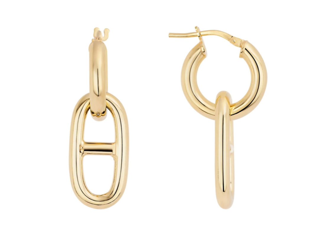 Link Drop Click Hoop Earrings