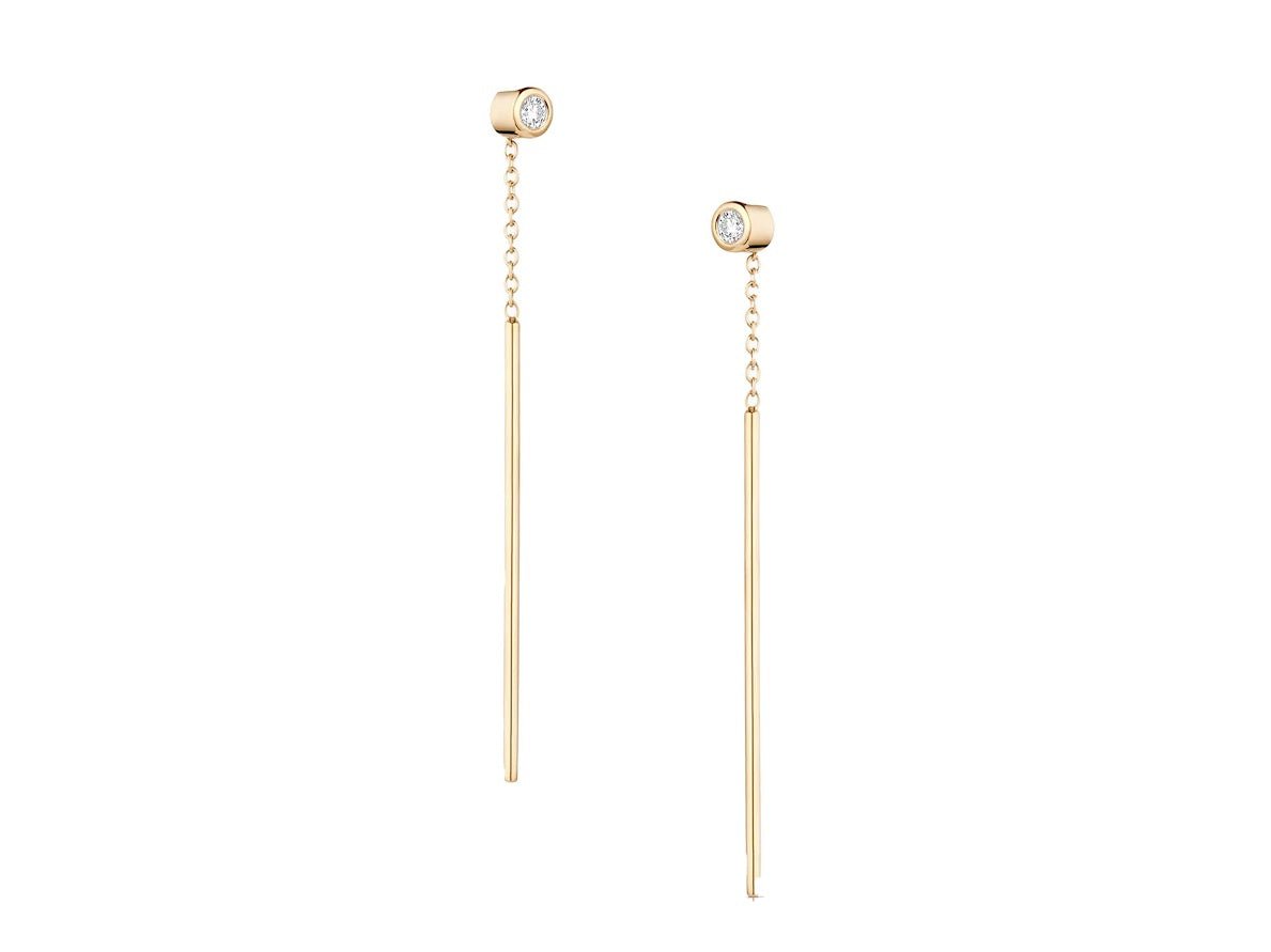 Gold Threader Earrings with CZs