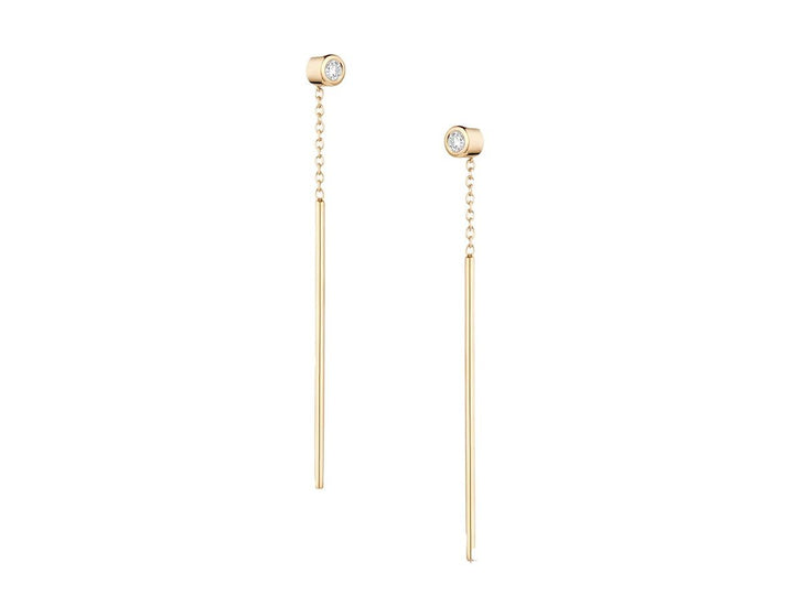 Gold Threader Earrings with CZs