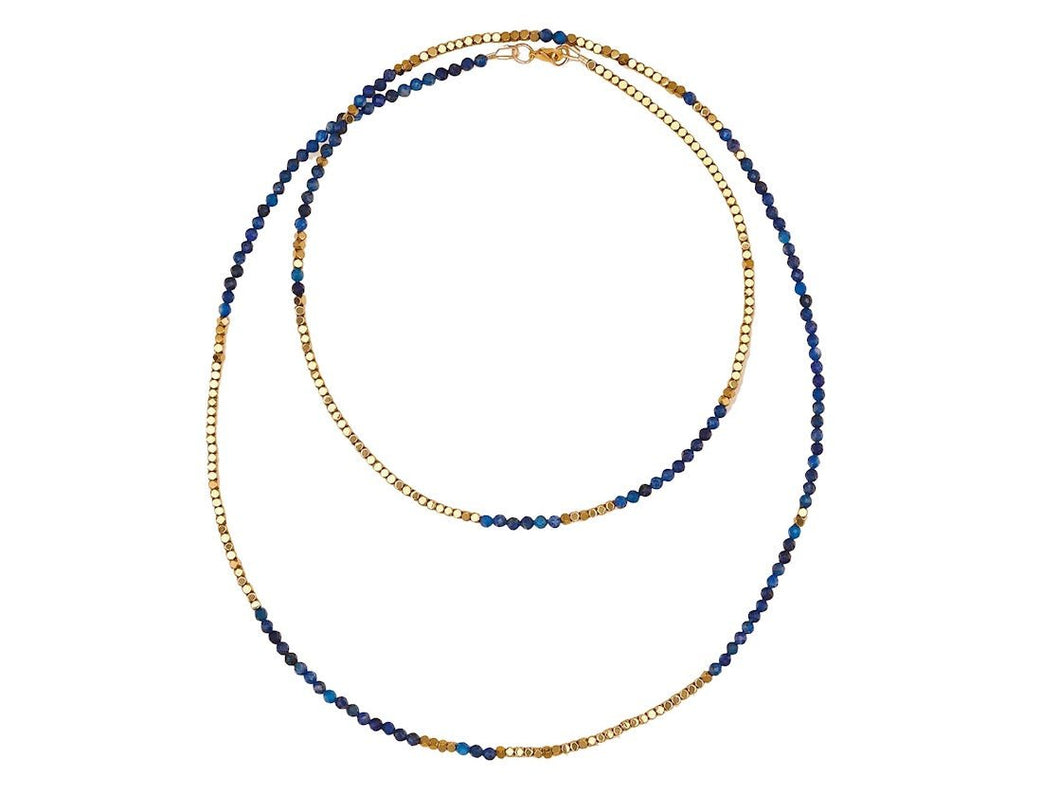 Lapis and Hematite Beaded Necklace