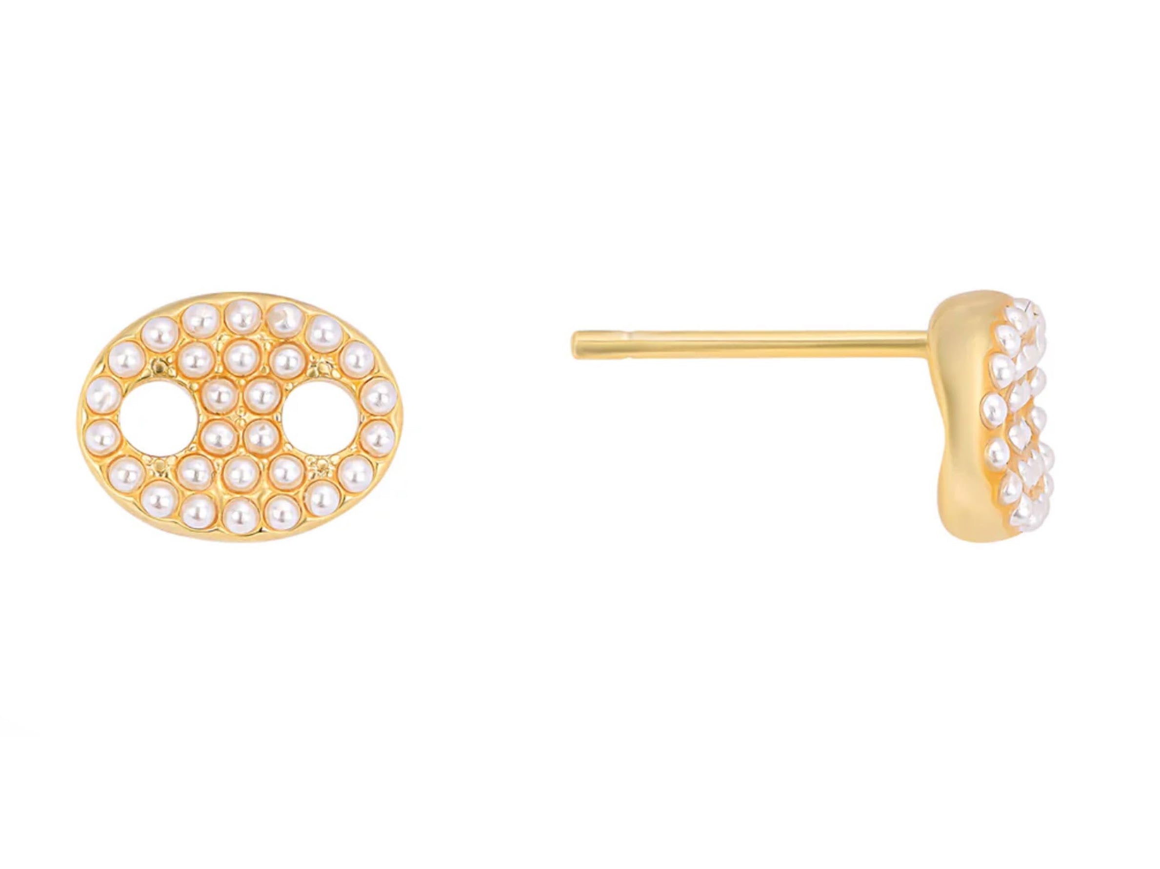 CZ Mariner Link Stud Earrings