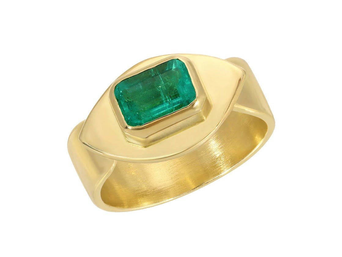 14k Emerald Eye Ring