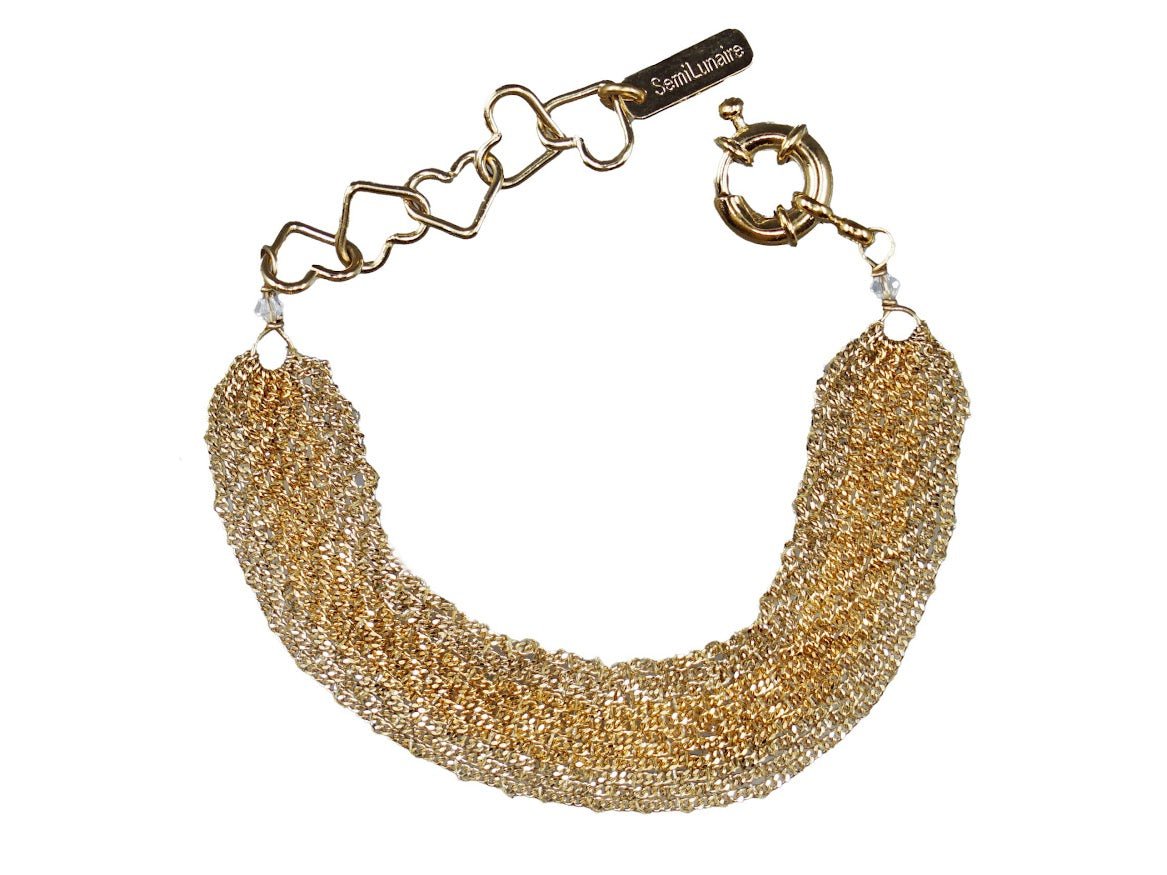 Wide Bi-Color Woven Bracelet with Lighter Center