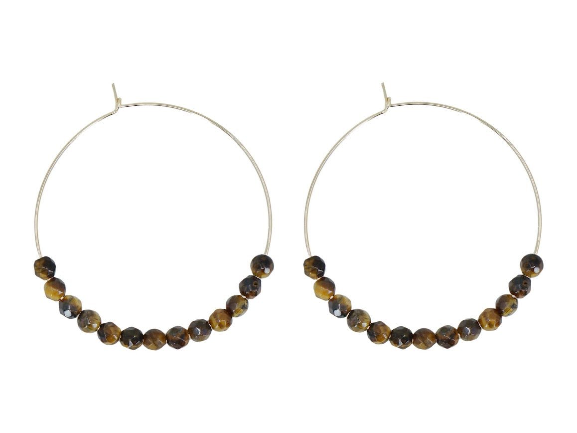 Tiger Eye Hoops