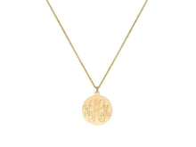 Load image into Gallery viewer, 14k Gold Monogram Disc Pendant Necklace
