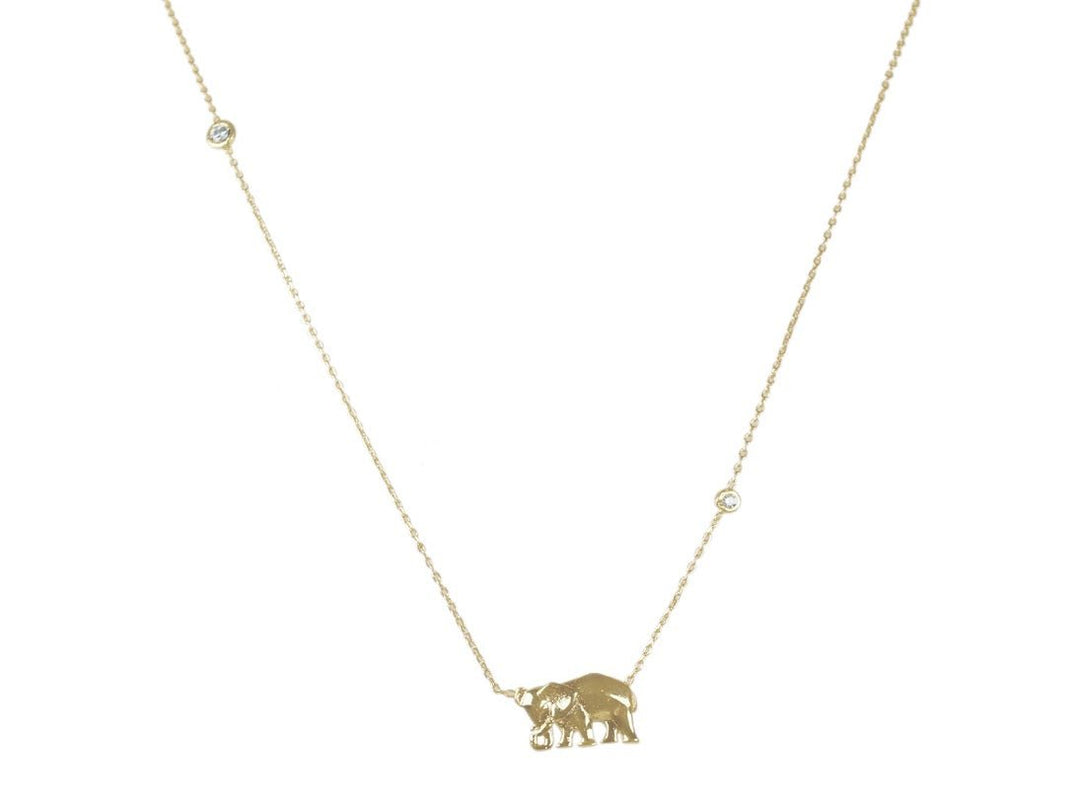 Elephant Necklace with CZs