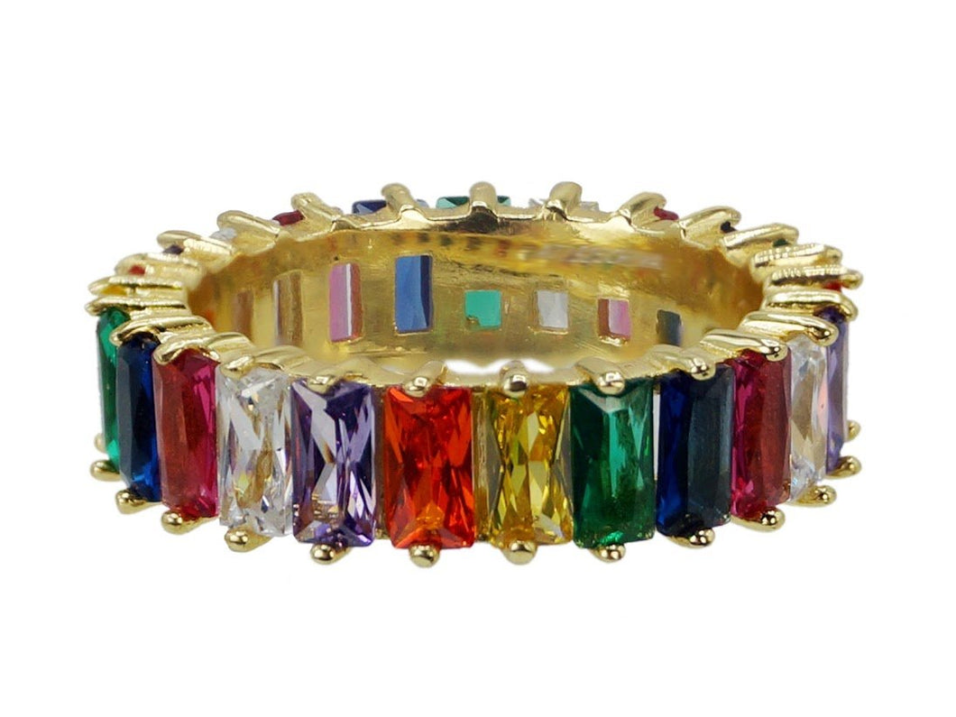 Baguette Rainbow Glass Band