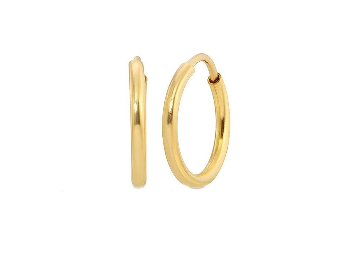 14k Endless Huggie Hoops