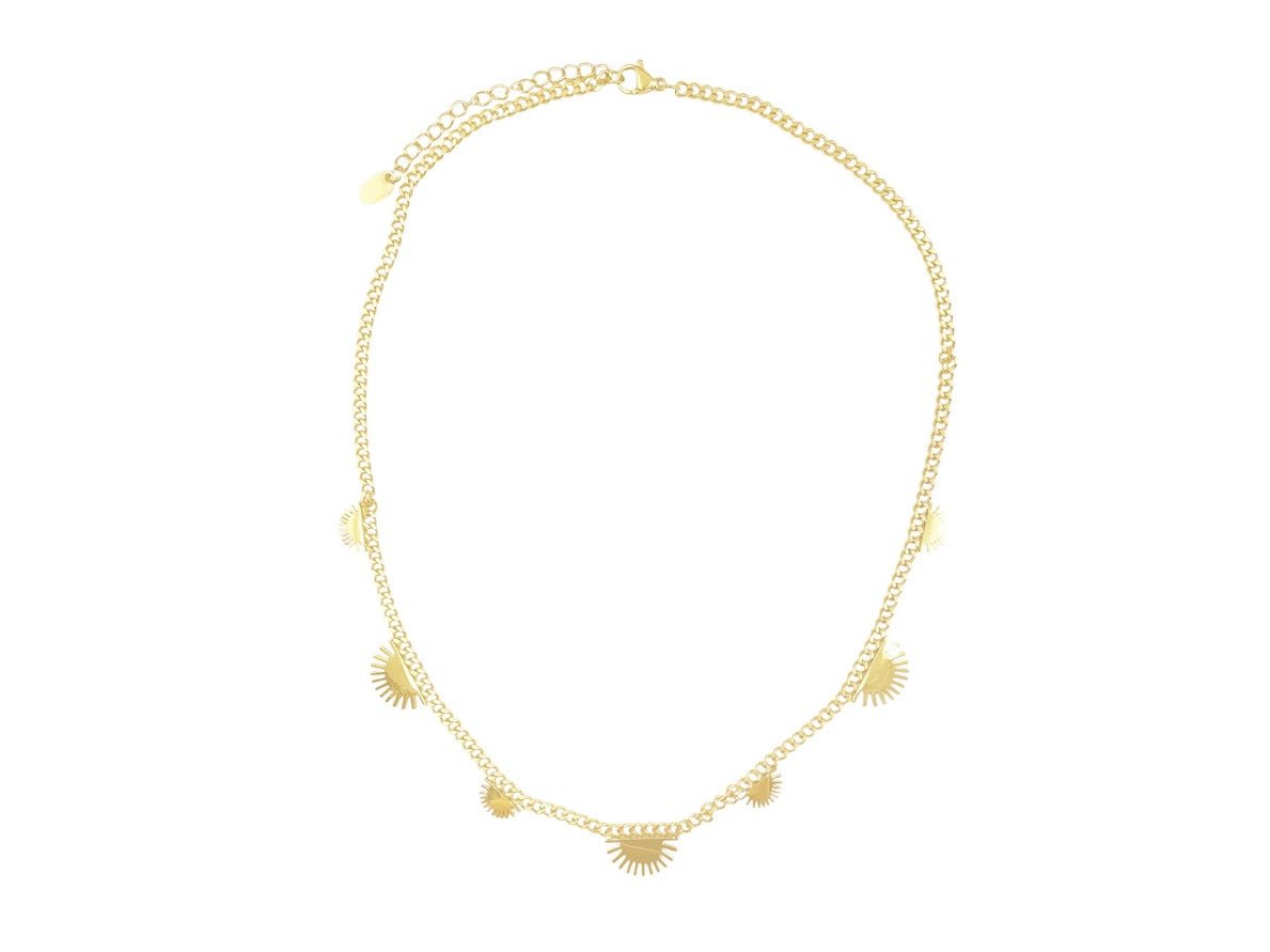 Gold Multi Sunburst Necklace