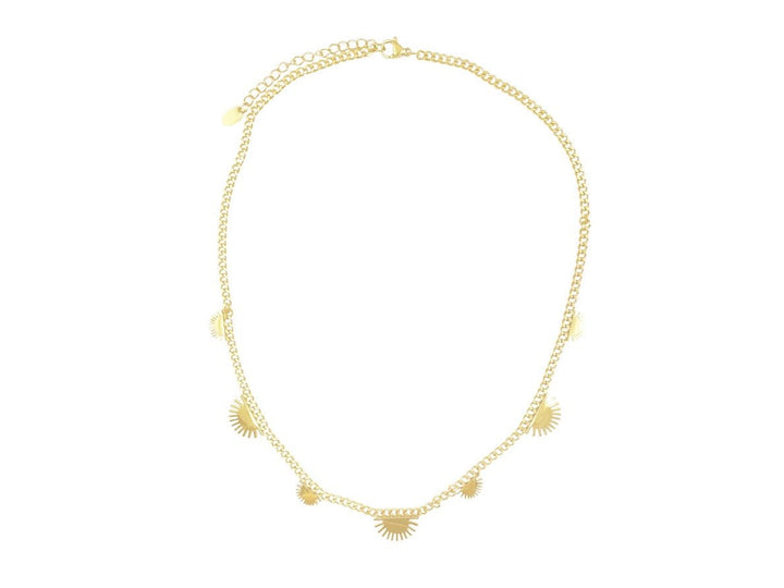 Gold Multi Sunburst Necklace