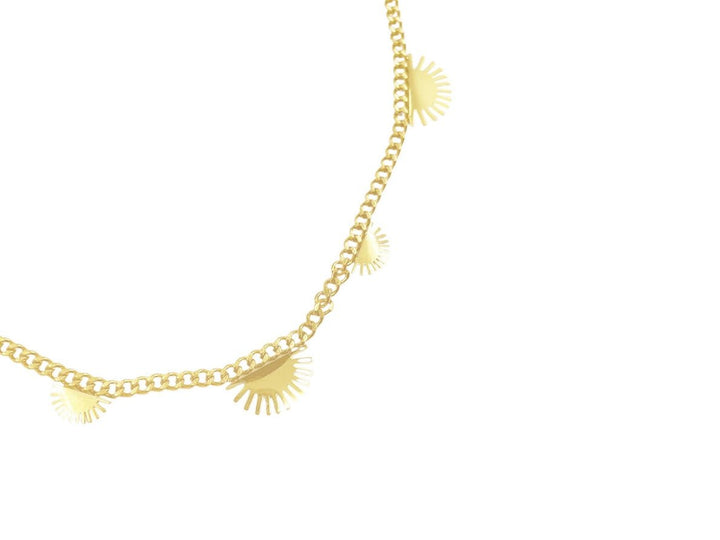 Gold Multi Sunburst Necklace