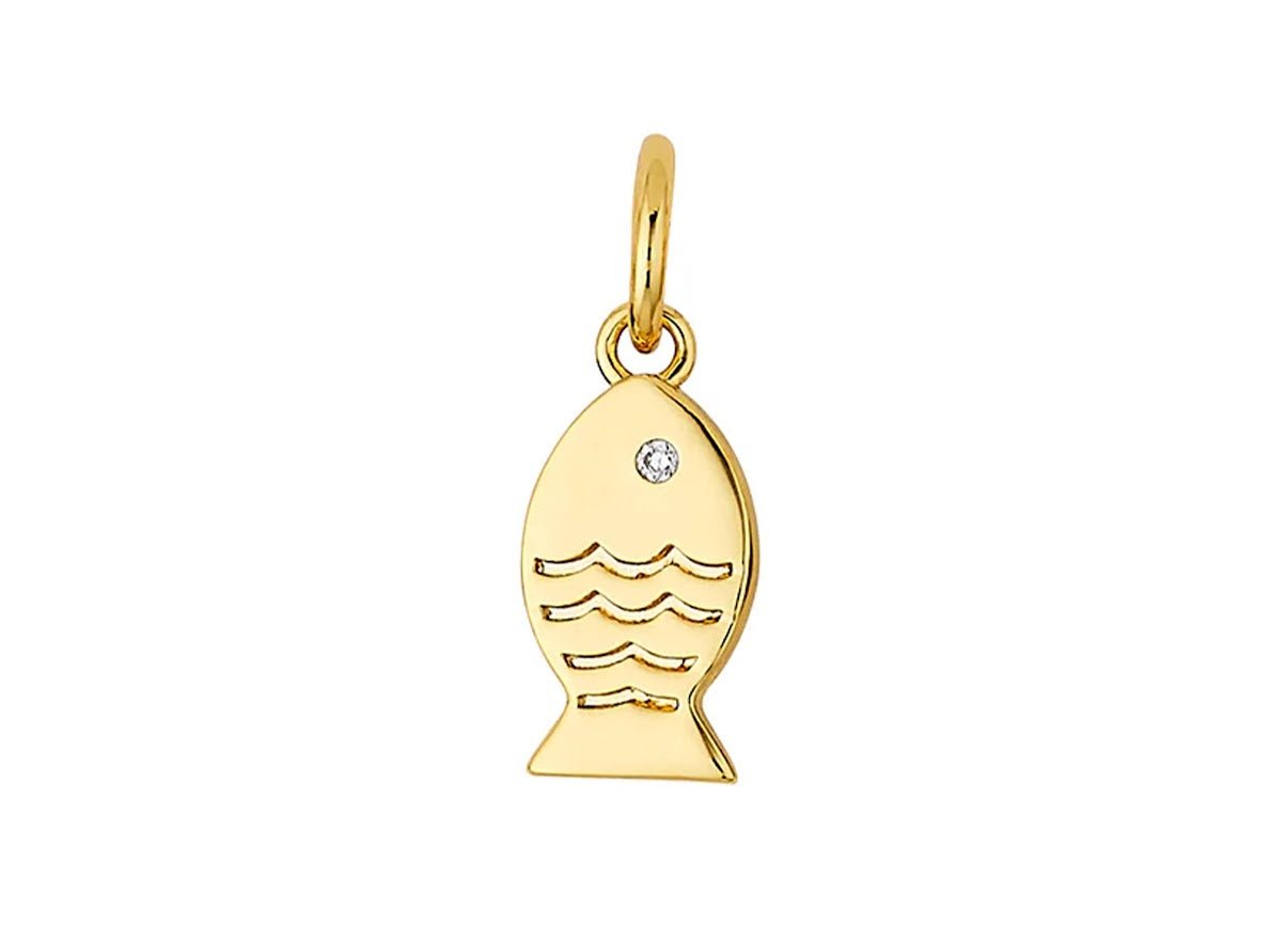 Mini Fish Charm with CZ Eye
