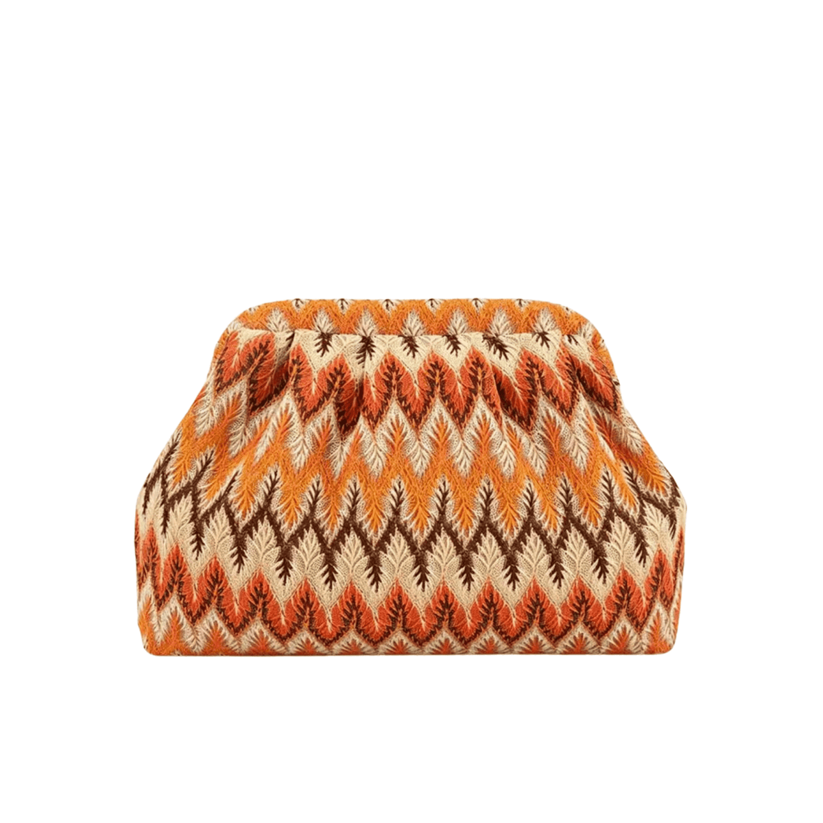 Orange ZigZag Knitted Bag