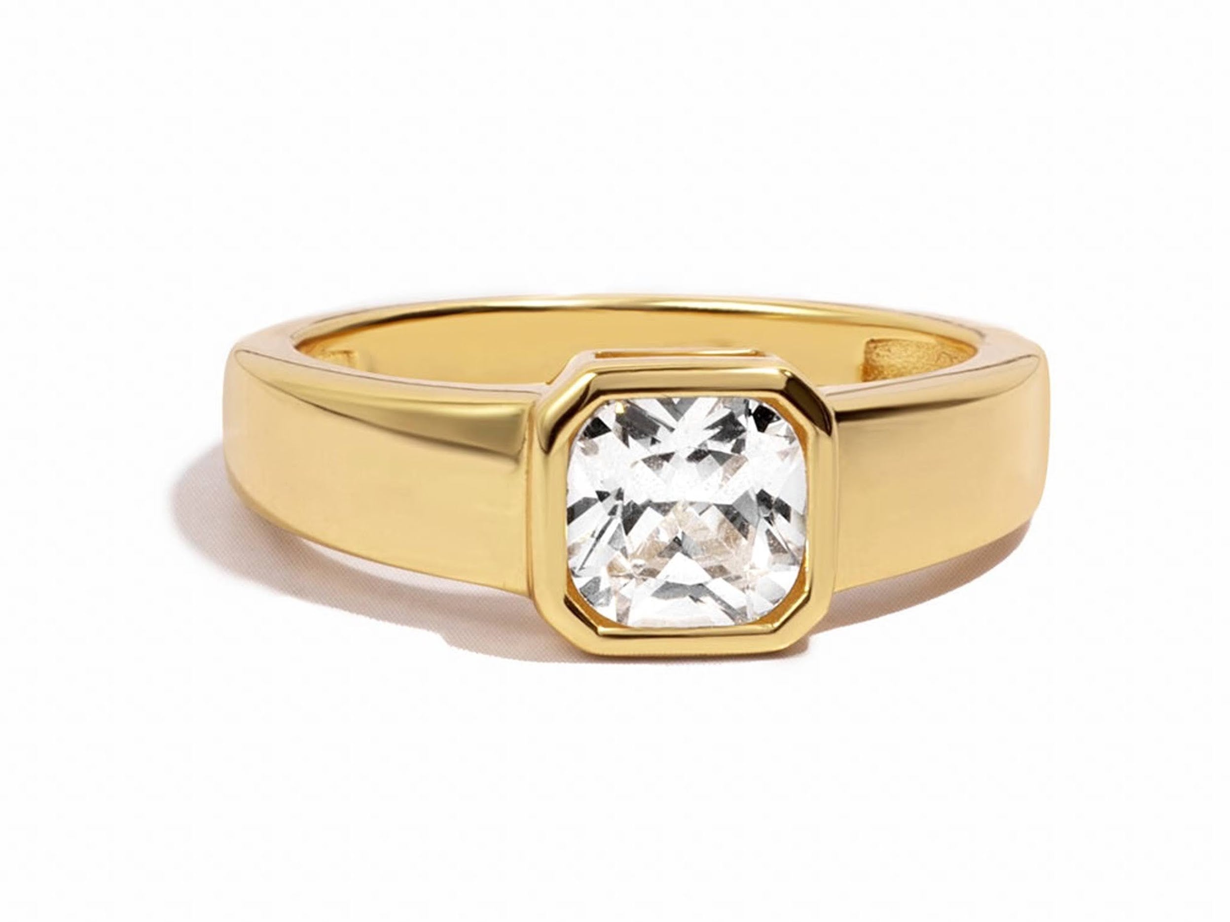 Square CZ Band Ring