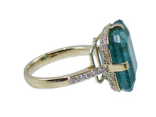 Load image into Gallery viewer, 18k Zambian Emerald Ring with Diamonds
