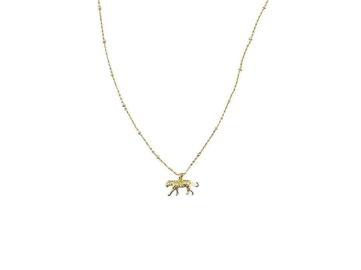 Gold Leopard Charm Necklace