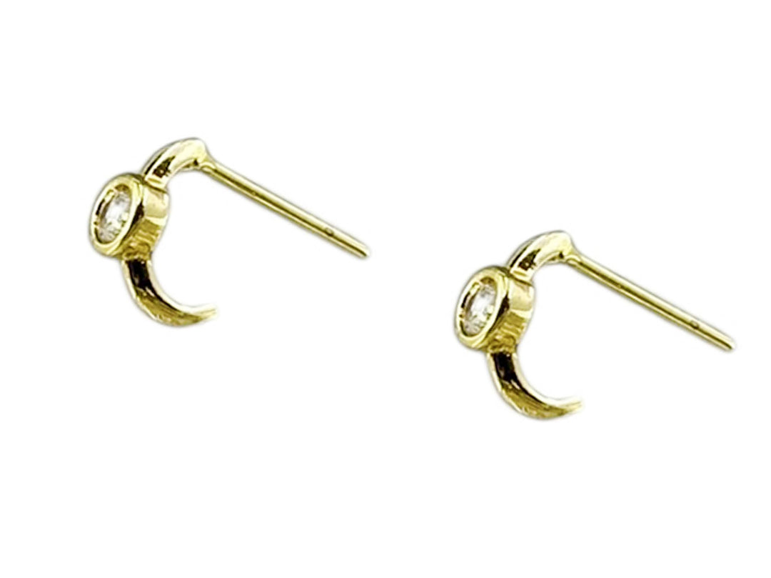 Gold C-Hoop Earrings with CZs
