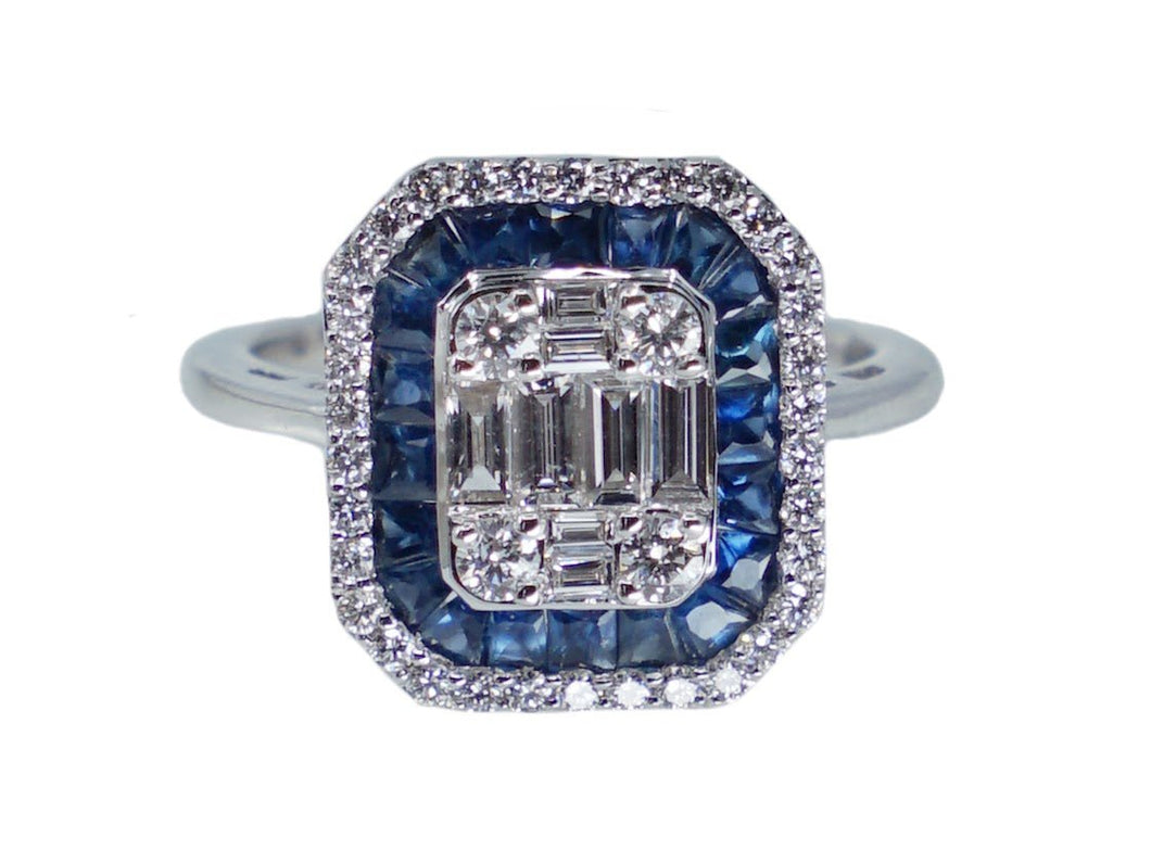 18k Sapphire and Diamond Ring