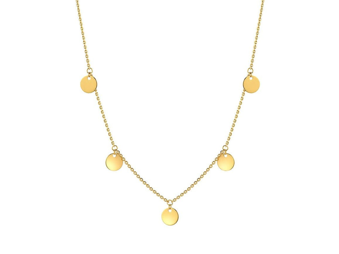 14k Fringe Disc Necklace