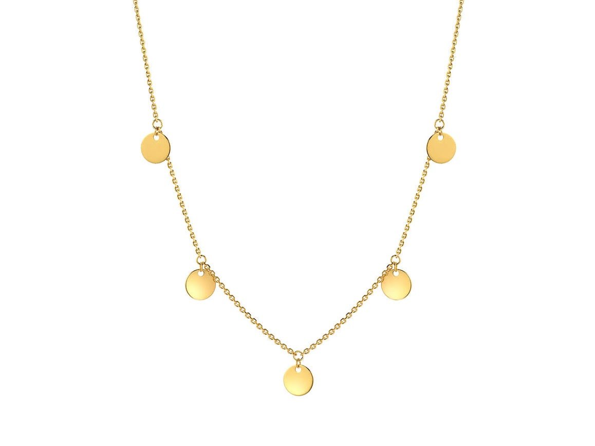 14k Fringe Disc Necklace