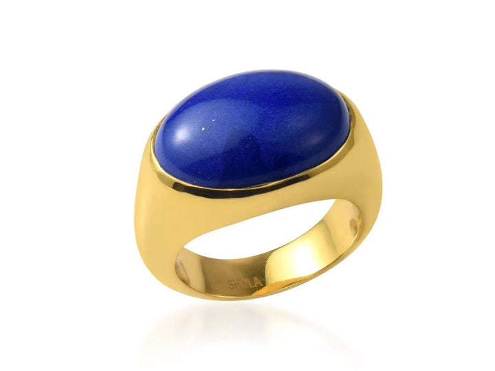 Gold and Oval Lapis Ring