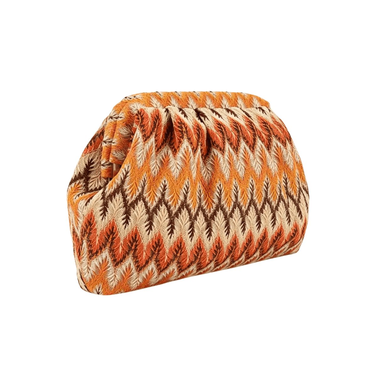 Orange ZigZag Knitted Bag