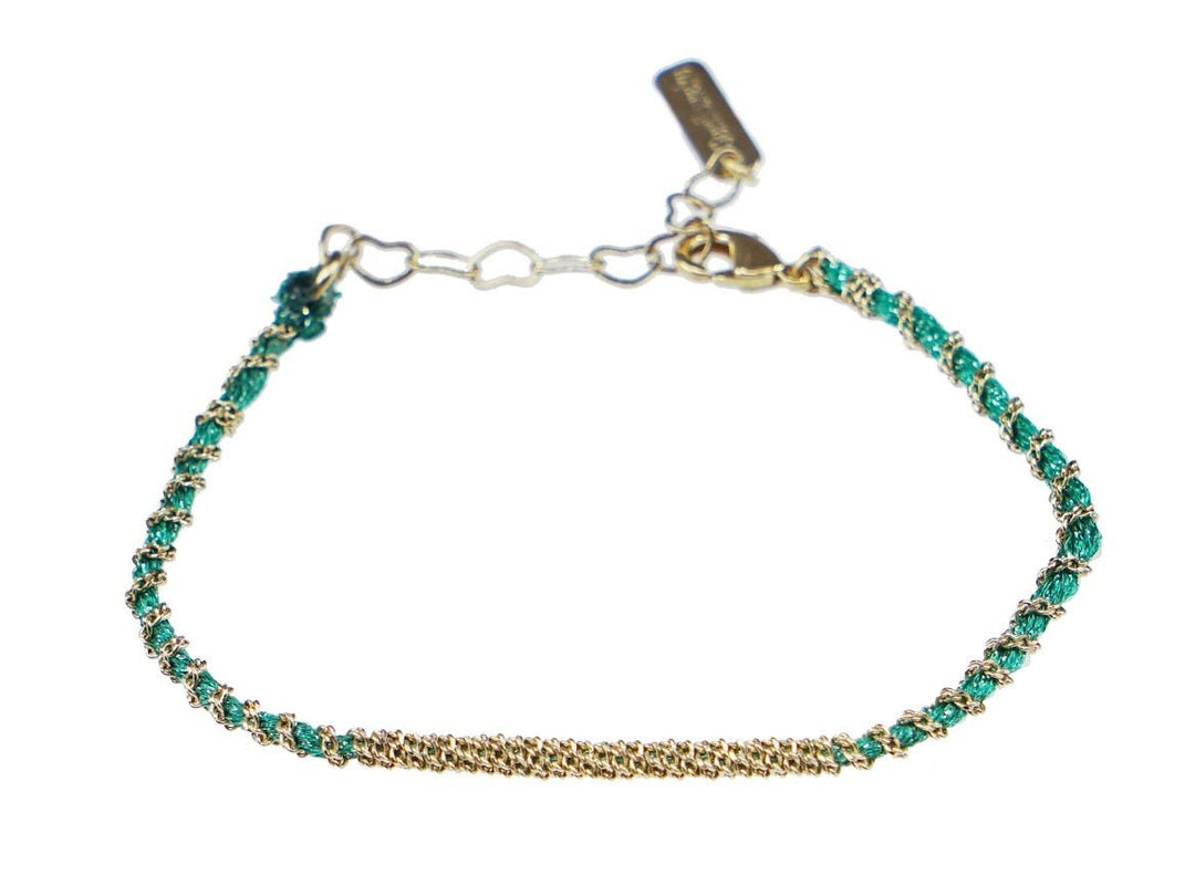 Green and Gold Chain Bracelet