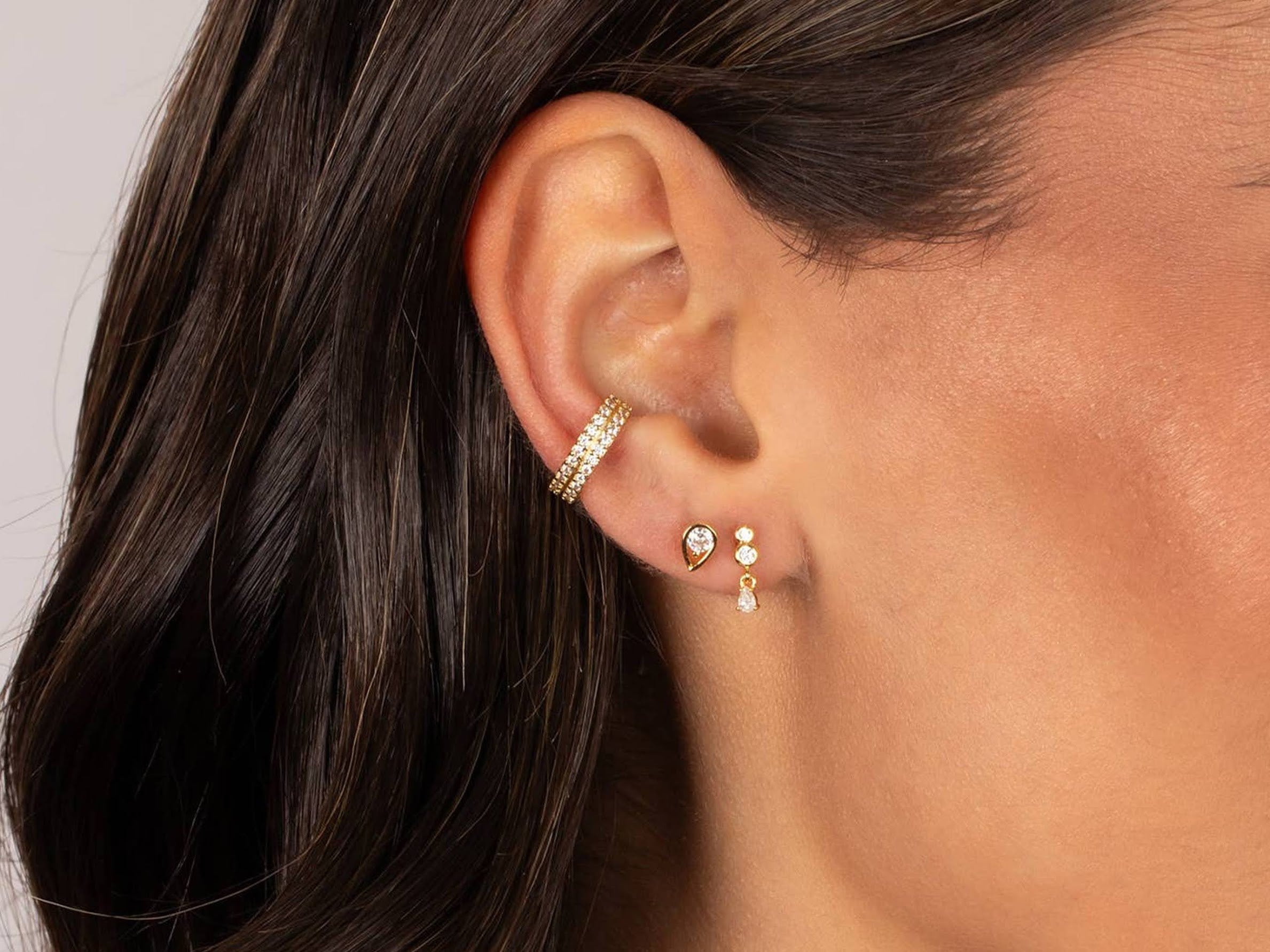 Double Row Ear Cuff with CZs