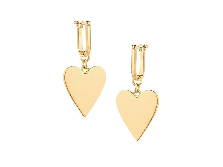 Gold Heart Drop Earrings