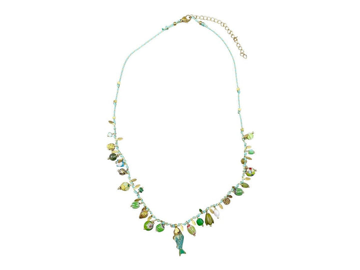 Multiple Aquatic Charms Necklace on Cord