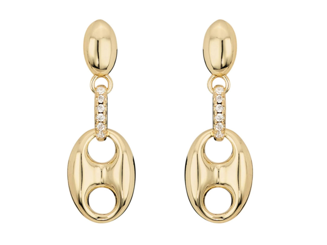 Drop Link Earrings with CZs