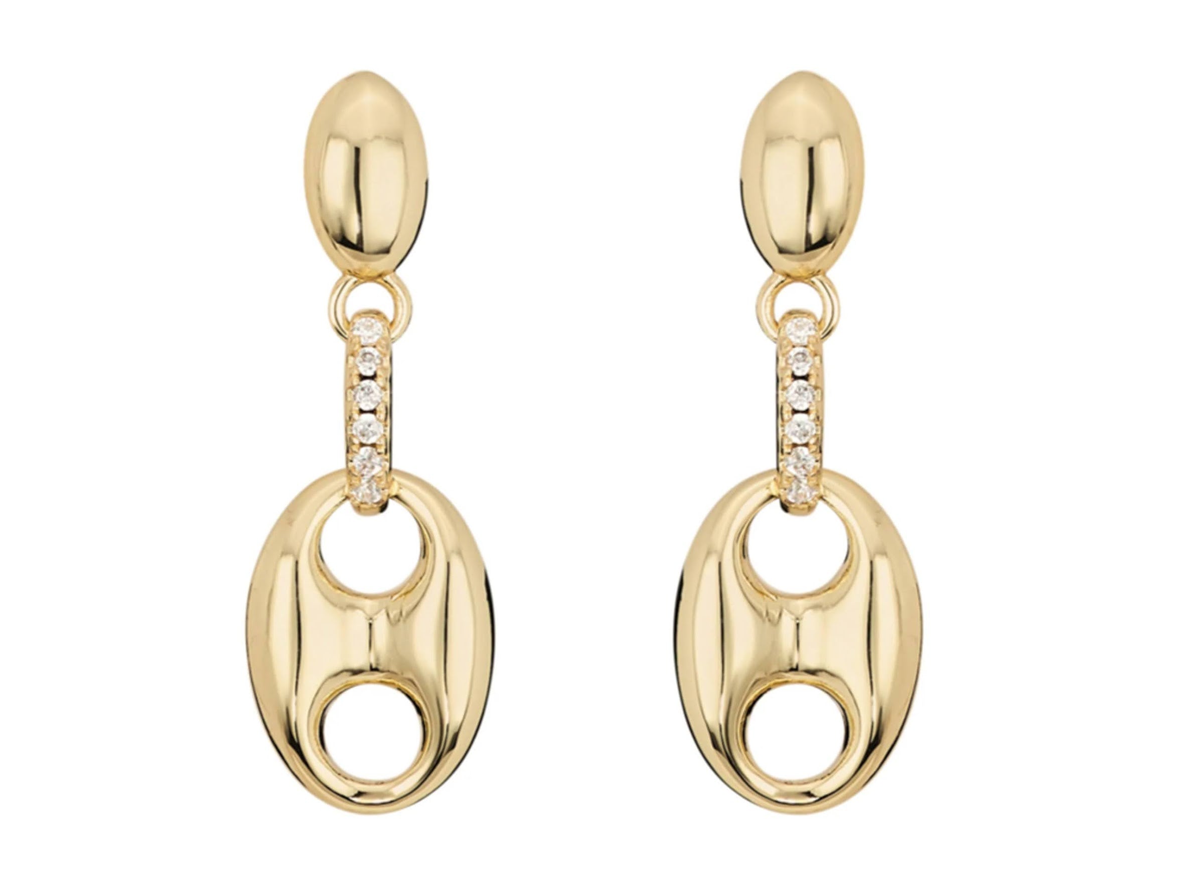 Drop Link Earrings with CZs
