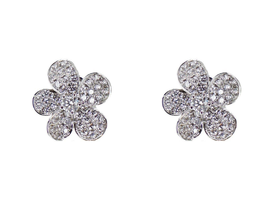 18k Diamond Flower Earrings