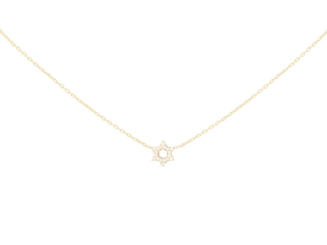 14k Gold Star of David Necklace