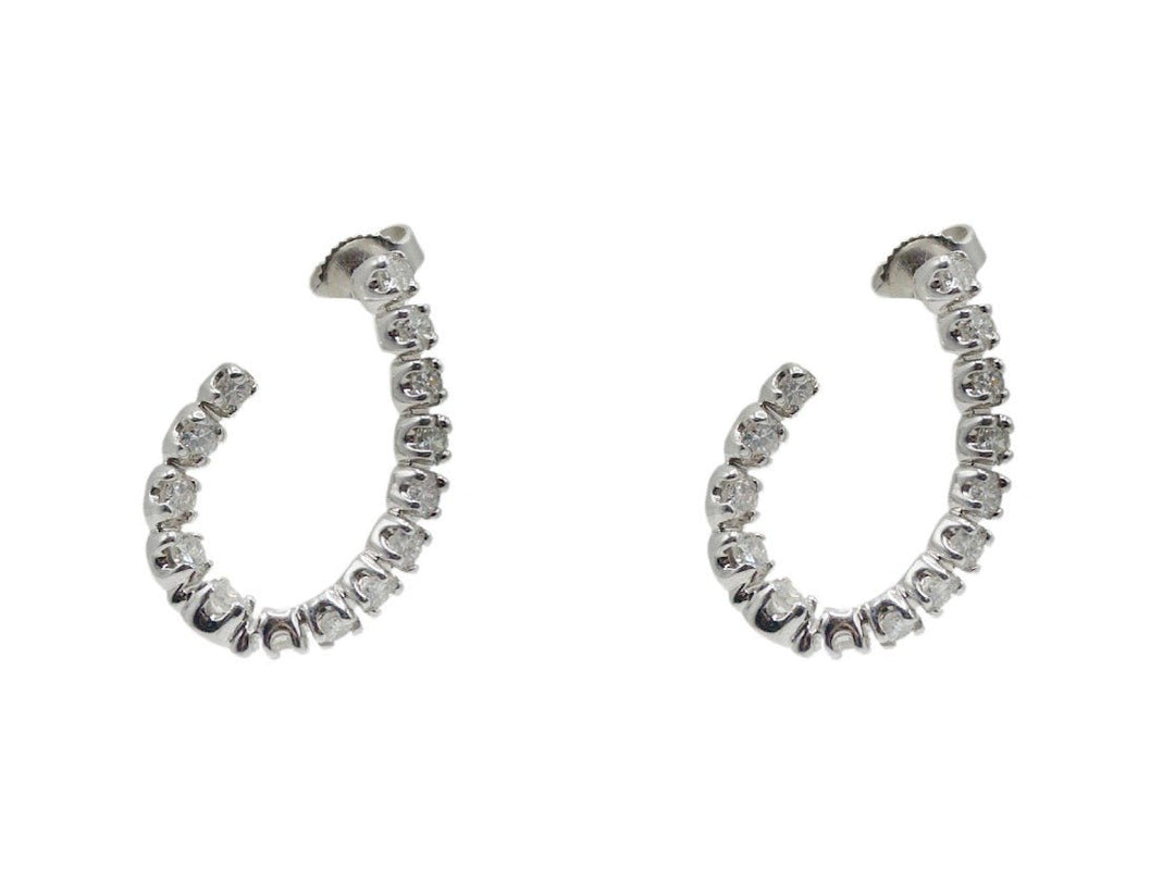 14k Hoop Earrings with Diamonds