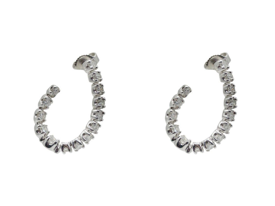 14k Hoop Earrings with Diamonds