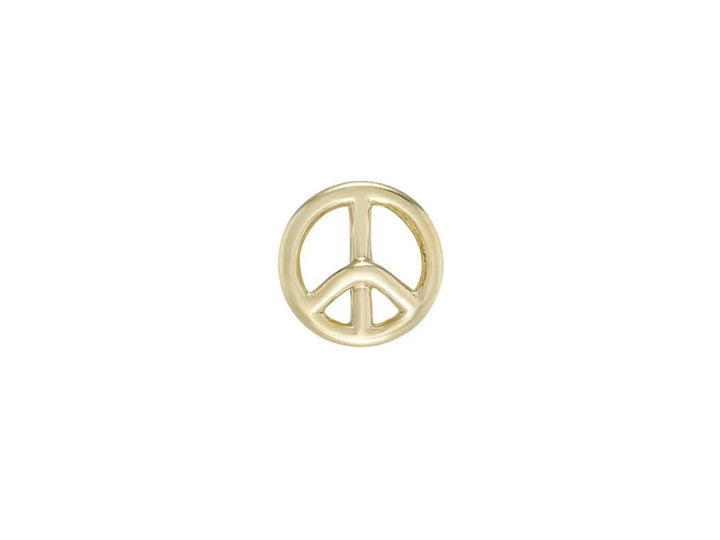 9k Peace Symbol Stud