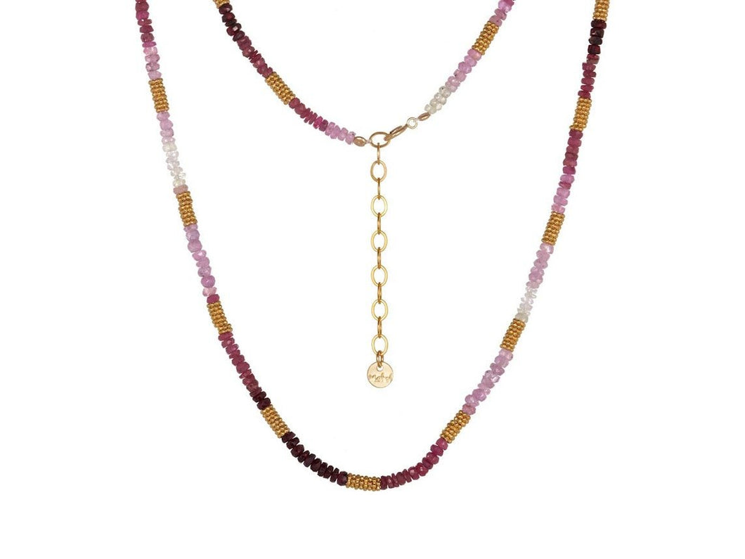 Ruby and Gold Disc Necklace