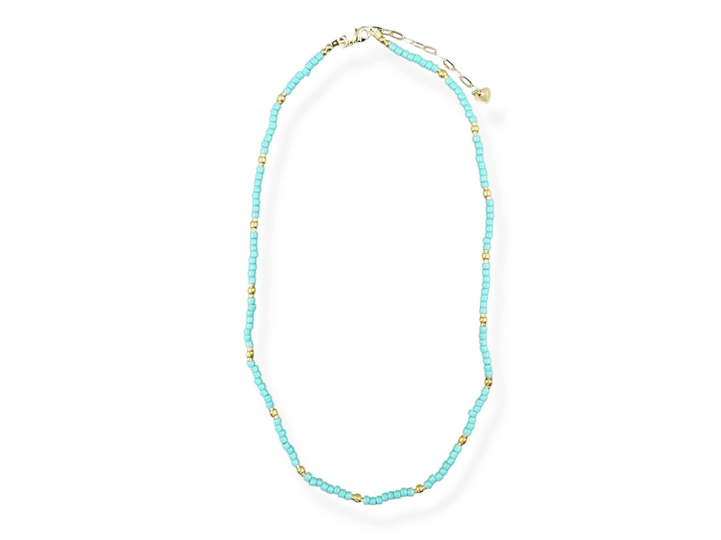 Turquoise and Gold Bead Necklace