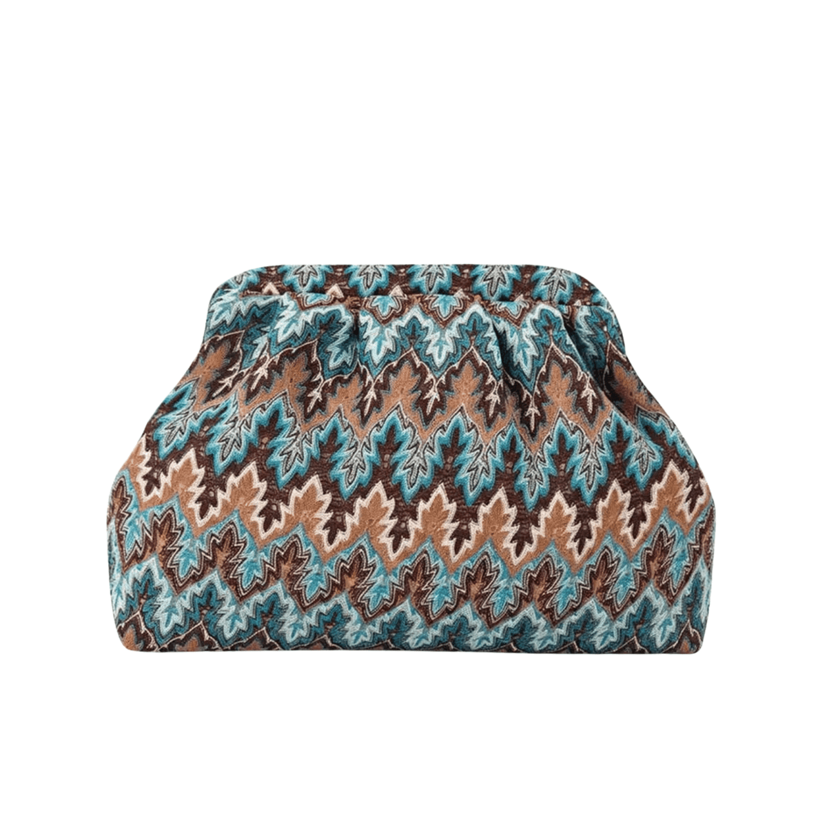 Teal ZigZag Knitted Bag