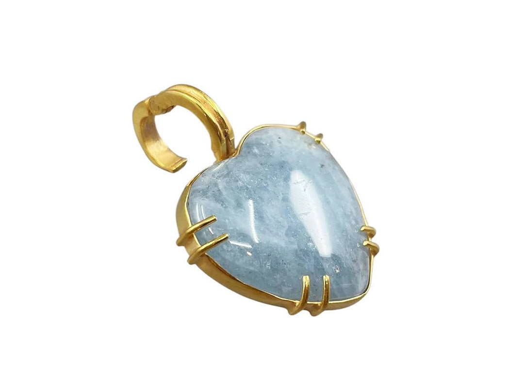Aquamarine Heart Charm