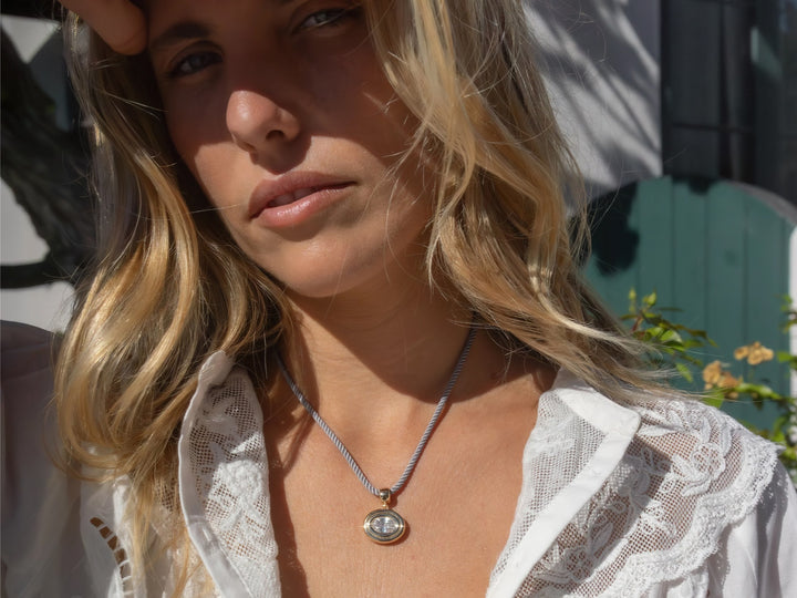 Gray Silk Cord Necklace