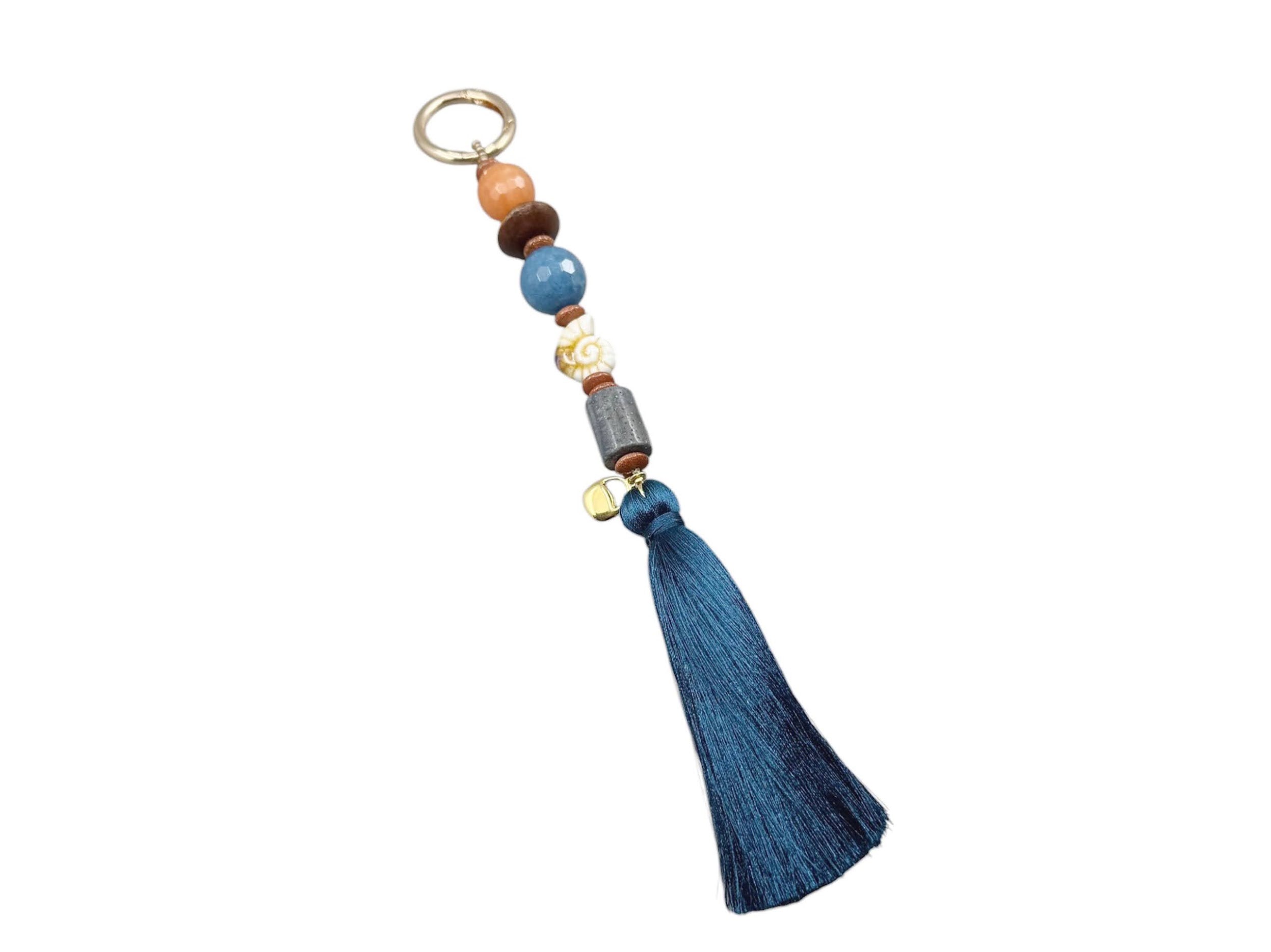 Handcrafted Blue Bag Charm