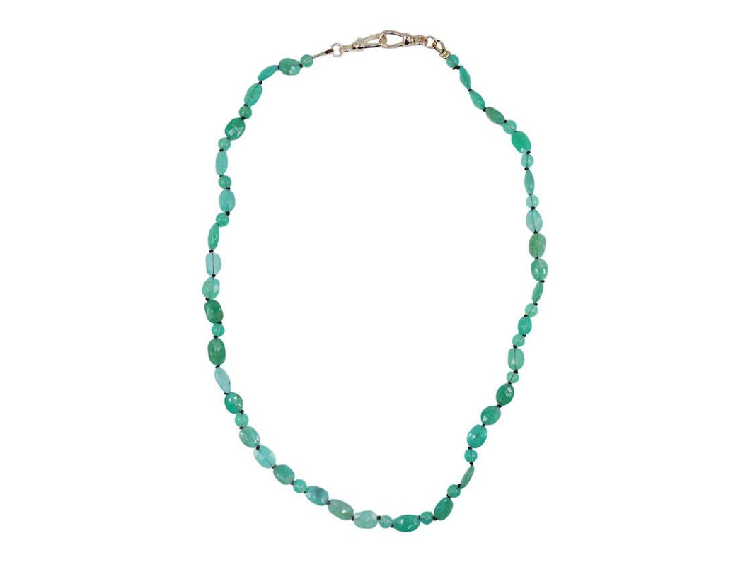 Oval and Round Chrysoprase Strand Necklace