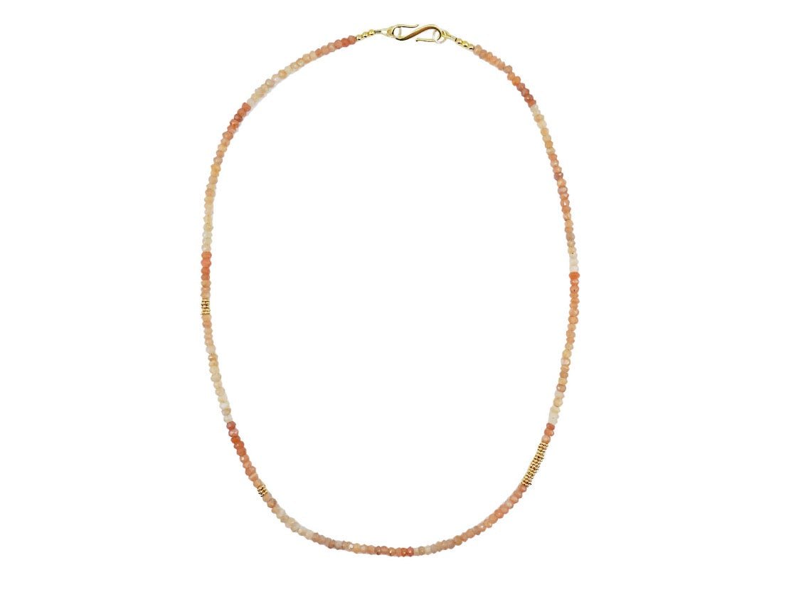 Shaded Peach Moonstone Strand Necklace